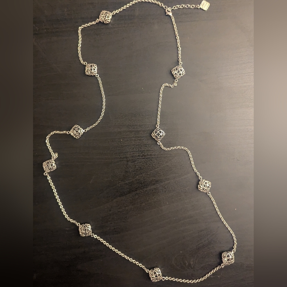Kendra Scott Silver Necklace with Geometric Accents Nemera - Picture 3 of 8